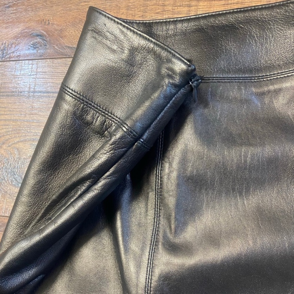 Lord & Taylor Metallic Bronze 100% Leather pencil Skirt 8 sexy Office Luxury - Picture 6 of 6
